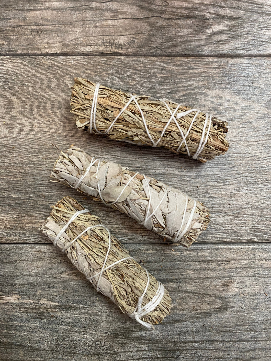 White & Blue Sage (Shasta) Smudge Stick